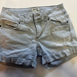 Mudd light wash cuff shorts